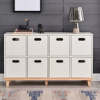 Armoire de rangement compartimentée en bois massif durable avec encoches