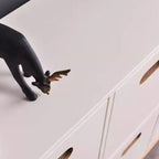 Armoire de rangement compartimentée en bois massif durable avec encoches