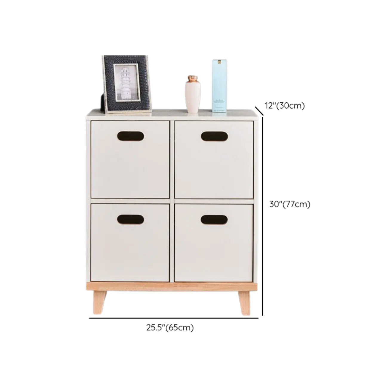 Armoire de rangement compartimentée en bois massif durable avec encoches