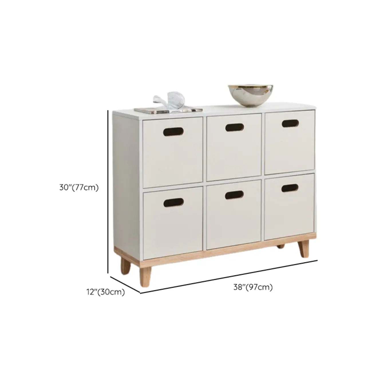 Armoire de rangement compartimentée en bois massif durable avec encoches