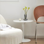 Table d'appoint ronde minimaliste en acrylique blanc pour salon