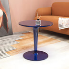 Table d'appoint ronde minimaliste en acrylique blanc pour salon
