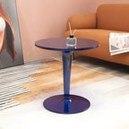 Table d'appoint ronde minimaliste en acrylique blanc pour salon