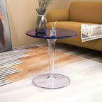 Table d'appoint ronde minimaliste en acrylique blanc pour salon