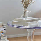Table d'appoint ronde minimaliste en acrylique blanc pour salon