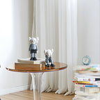 Table d'appoint ronde minimaliste en acrylique blanc pour salon
