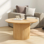 Table d'appoint ronde minimaliste en bois naturel pour le salon