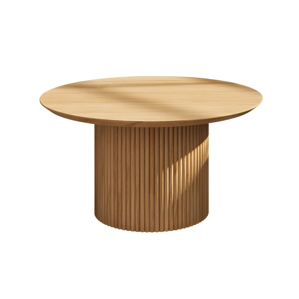 Table d'appoint ronde minimaliste en bois naturel pour le salon