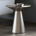 Table d'appoint minimaliste et moderne en métal argenté pour salon