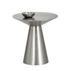 Table d'appoint minimaliste et moderne en métal argenté pour salon