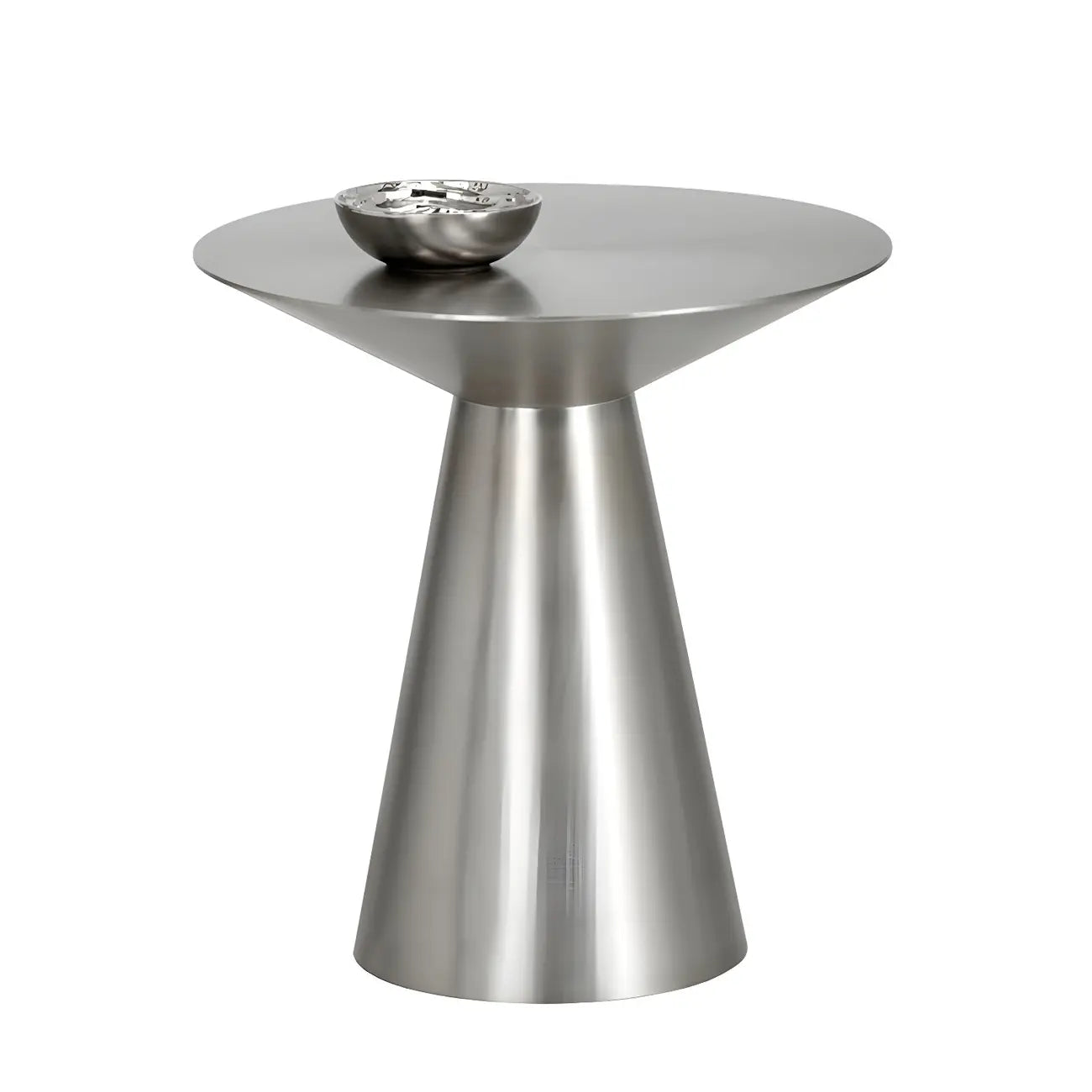 Table d'appoint minimaliste et moderne en métal argenté pour salon