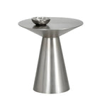 Table d'appoint minimaliste et moderne en métal argenté pour salon