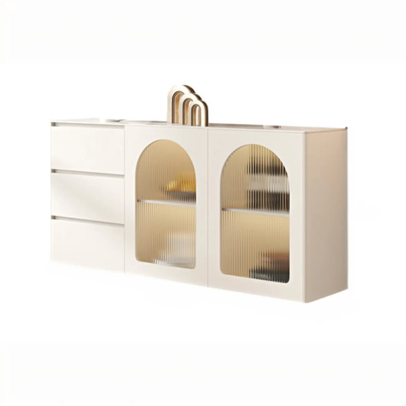 Meuble d'appoint rectangulaire blanc minimaliste pour salon