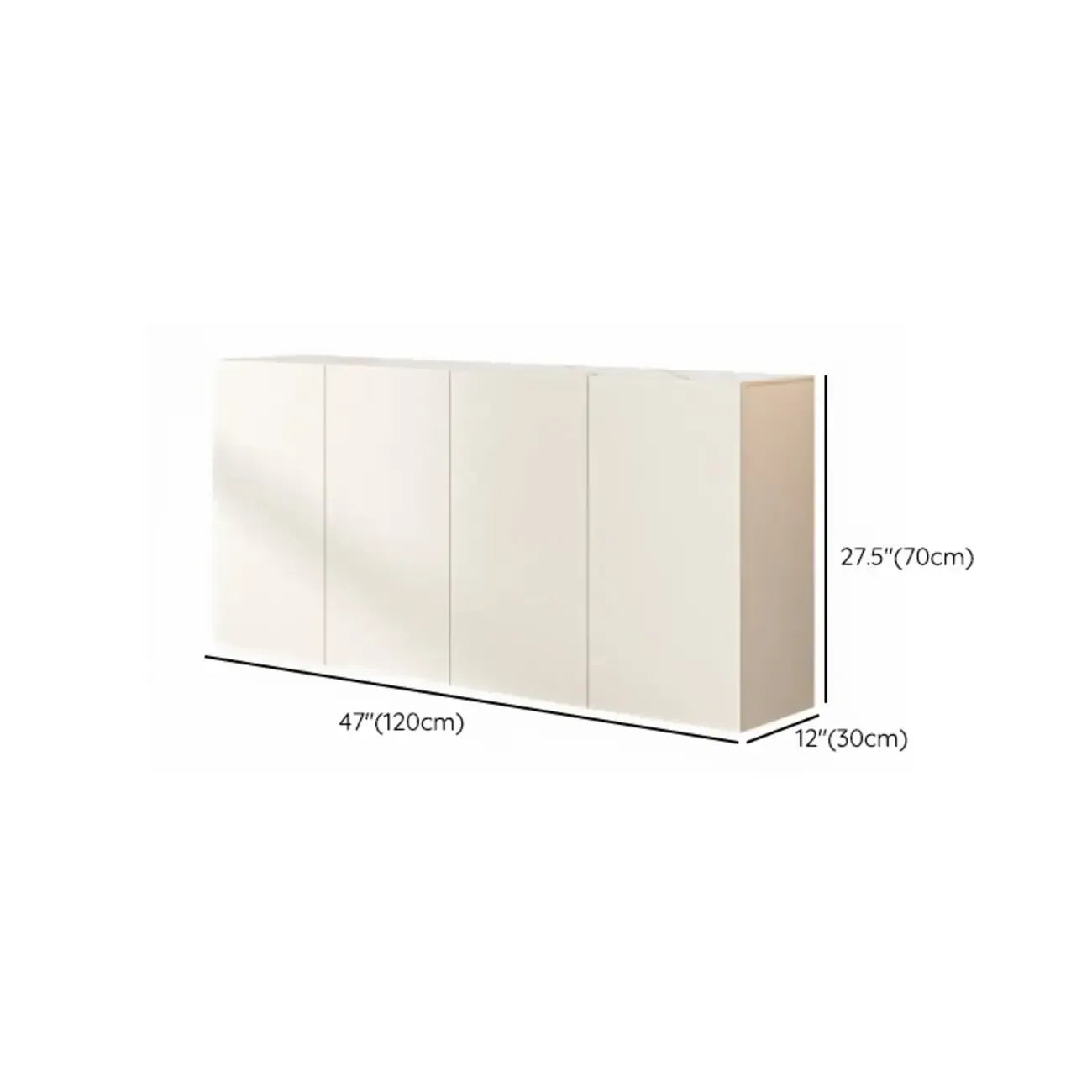 Meuble d'appoint rectangulaire blanc minimaliste pour salon