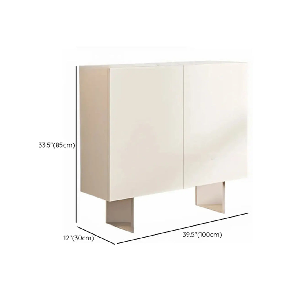 Meuble d'appoint rectangulaire blanc minimaliste pour salon