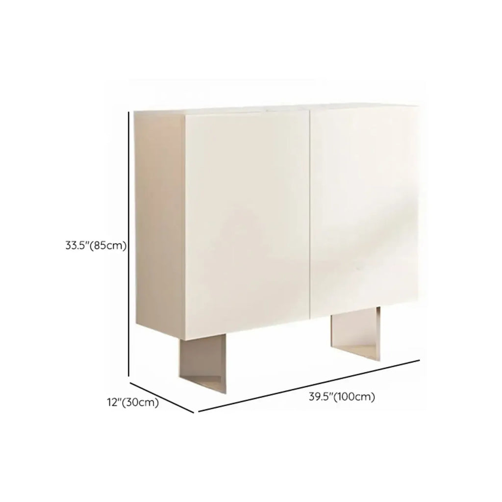 Meuble d'appoint rectangulaire blanc minimaliste pour salon