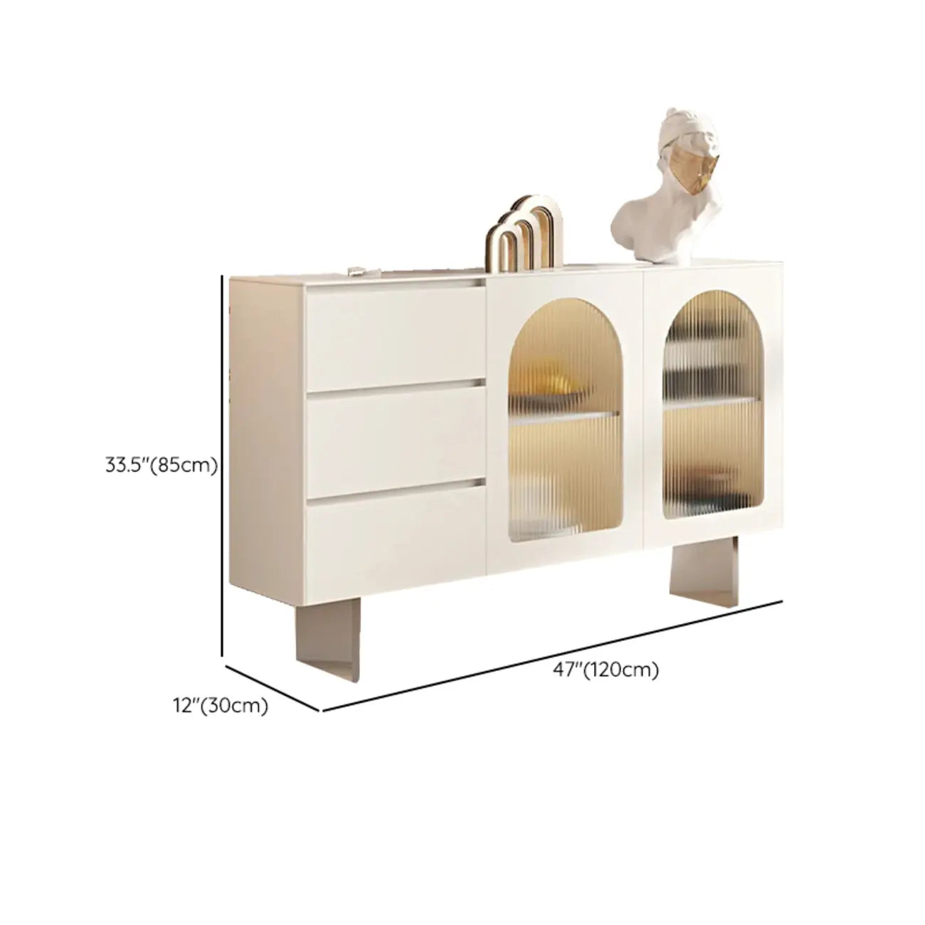 Meuble d'appoint rectangulaire blanc minimaliste pour salon