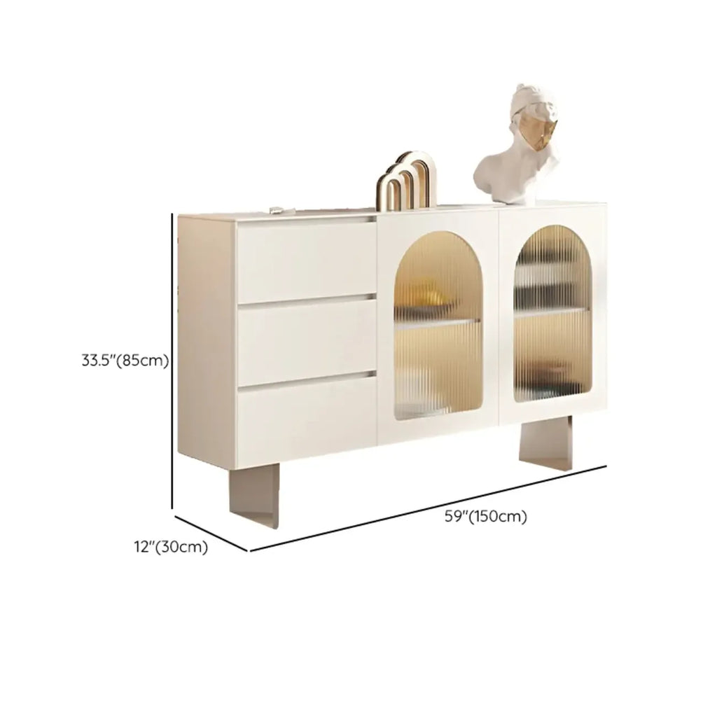 Meuble d'appoint rectangulaire blanc minimaliste pour salon