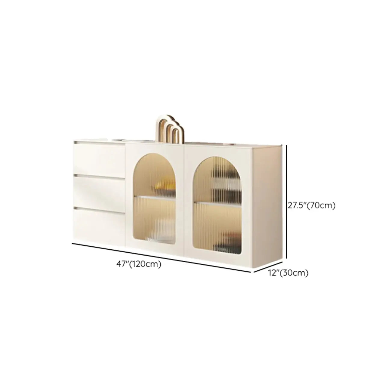 Meuble d'appoint rectangulaire blanc minimaliste pour salon