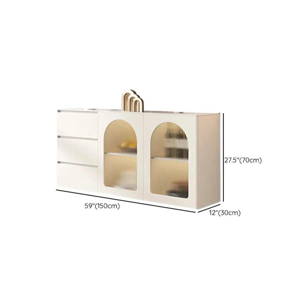 Meuble d'appoint rectangulaire blanc minimaliste pour salon