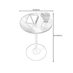 Table d'appoint ronde minimaliste en bois brun avec piètement en métal