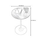 Table d'appoint ronde minimaliste en bois brun avec piètement en métal