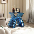 Table d'appoint en acrylique gris avec porte-revues pour salon
