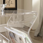 Table d'appoint en acrylique gris avec porte-revues pour salon