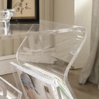Table d'appoint en acrylique gris avec porte-revues pour salon