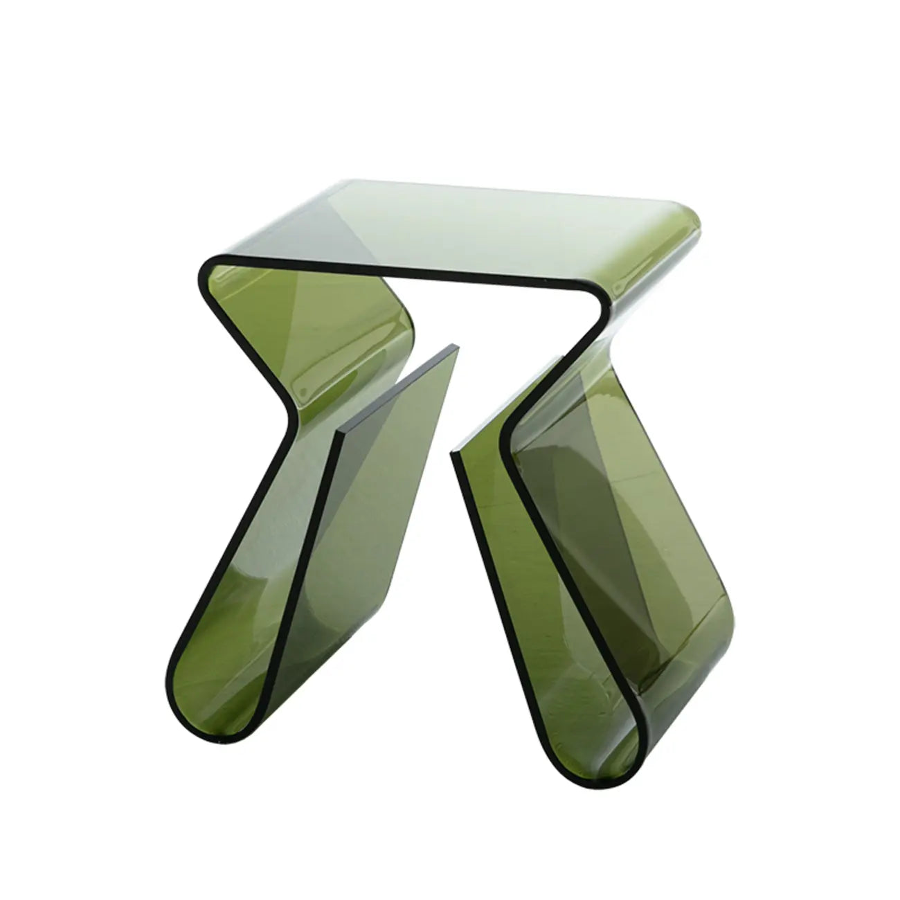 Table d'appoint en acrylique gris avec porte-revues pour salon