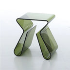 Table d'appoint en acrylique gris avec porte-revues pour salon