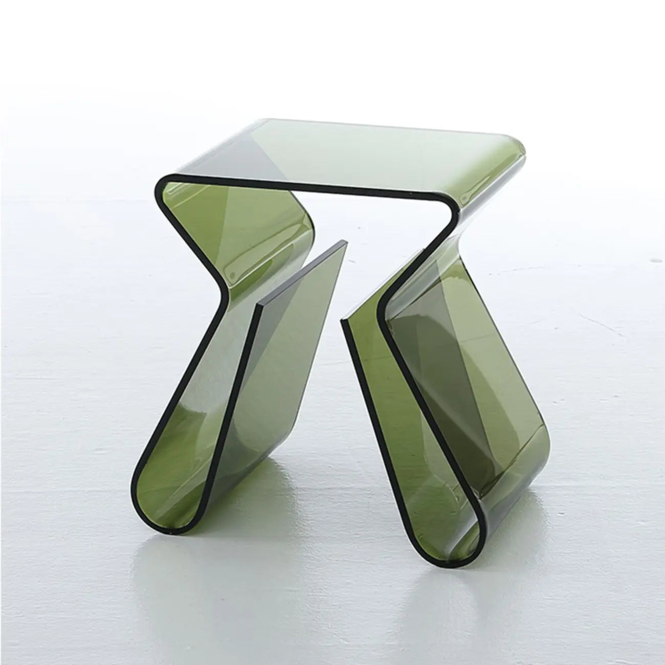 Table d'appoint en acrylique gris avec porte-revues pour salon