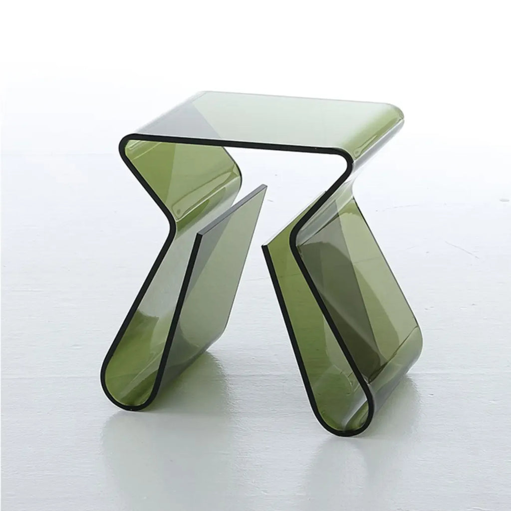 Table d'appoint en acrylique gris avec porte-revues pour salon