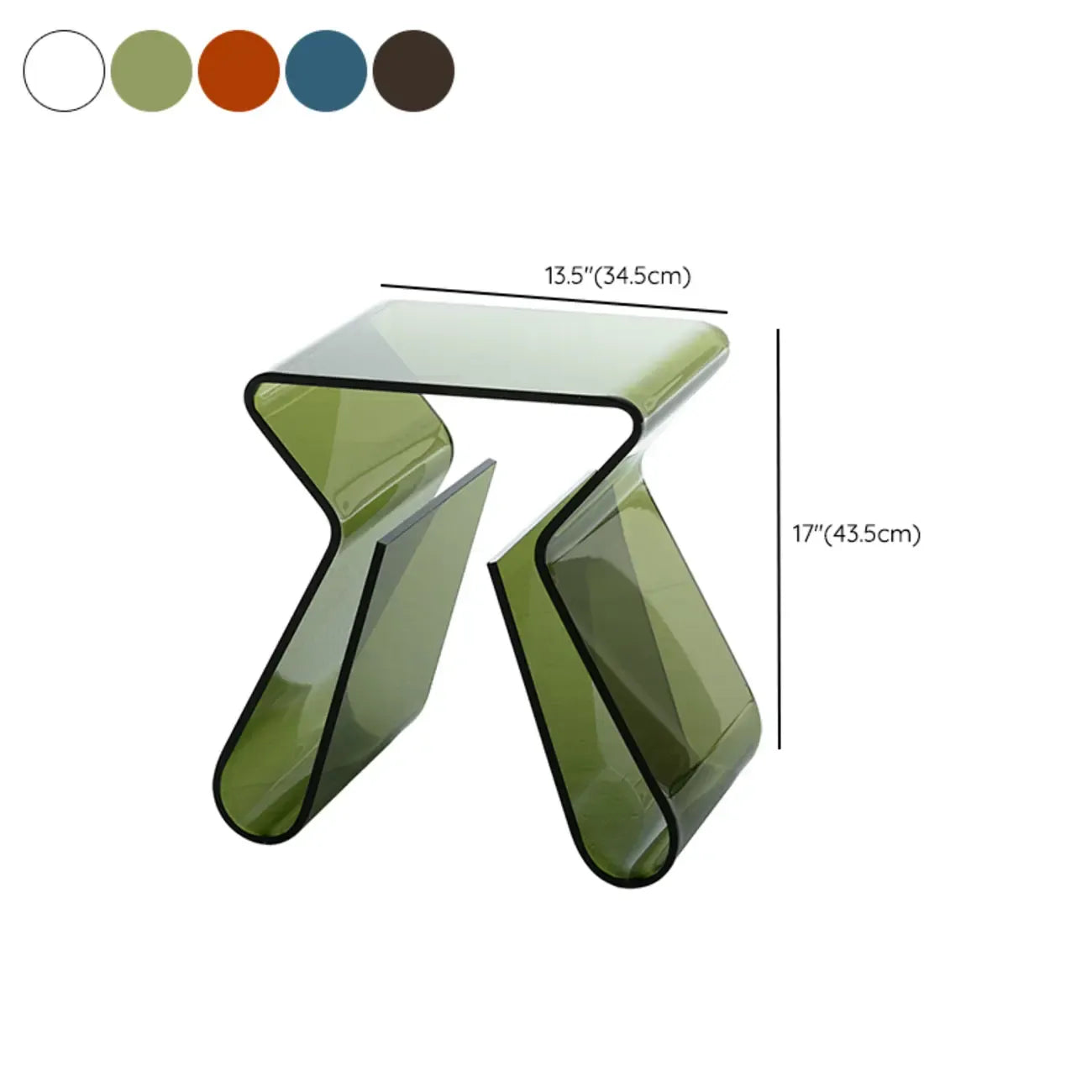 Table d'appoint en acrylique gris avec porte-revues pour salon