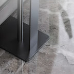Table d'appoint minimaliste en forme de C en pierre frittée blanche pour canapé
