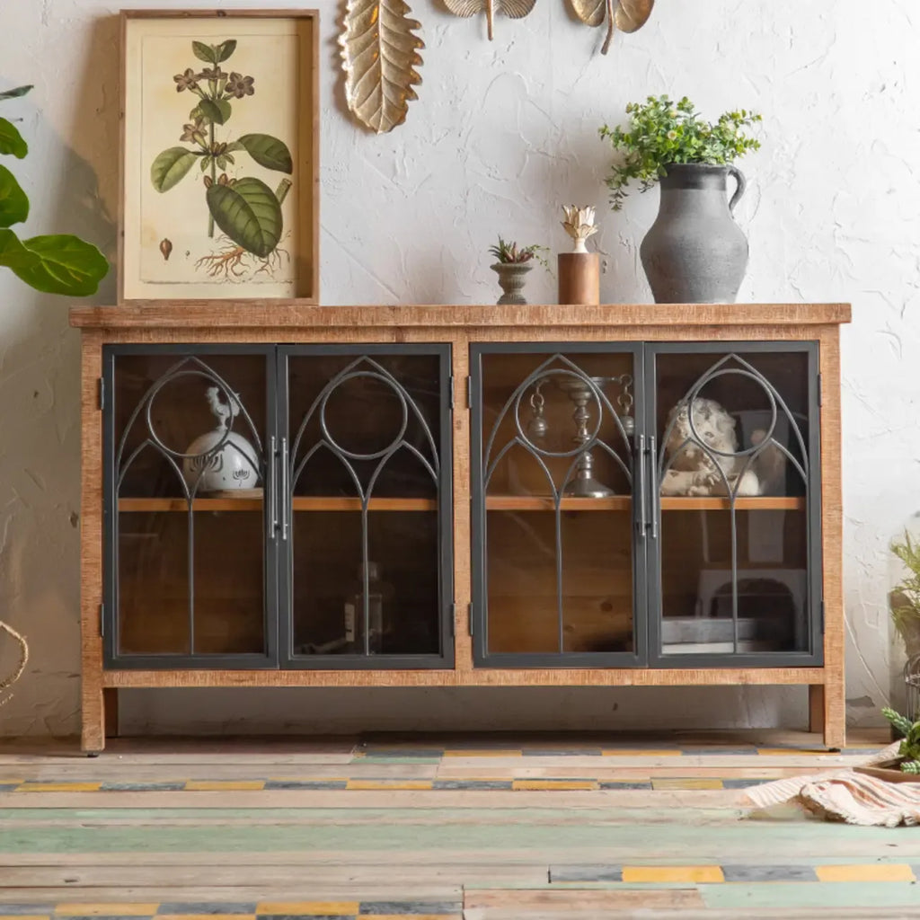 Armoire de rangement autoportante de style campagne française pour la décoration intérieure