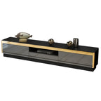 Meuble TV glamour en verre miroir avec tiroirs pour salon