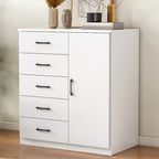 Armoire de rangement blanche minimaliste avec fermeture amortie et tiroirs
