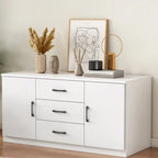 Armoire de rangement blanche minimaliste avec fermeture amortie et tiroirs