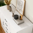 Armoire de rangement blanche minimaliste avec fermeture amortie et tiroirs