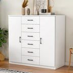 Armoire de rangement blanche minimaliste avec fermeture amortie et tiroirs