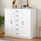 Armoire de rangement blanche minimaliste avec fermeture amortie et tiroirs