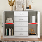 Armoire de rangement blanche minimaliste avec fermeture amortie et tiroirs