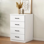 Armoire de rangement blanche minimaliste avec fermeture amortie et tiroirs