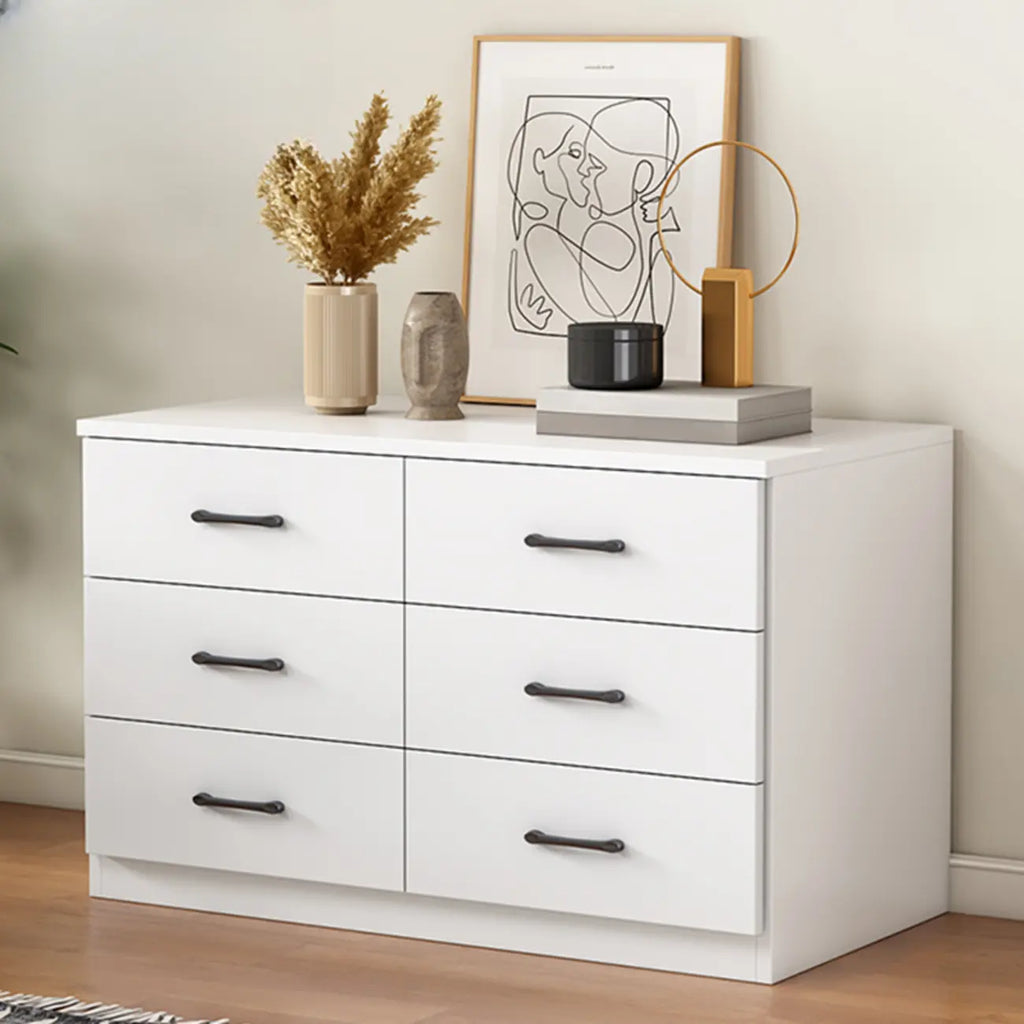 Armoire de rangement blanche minimaliste avec fermeture amortie et tiroirs