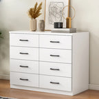 Armoire de rangement blanche minimaliste avec fermeture amortie et tiroirs