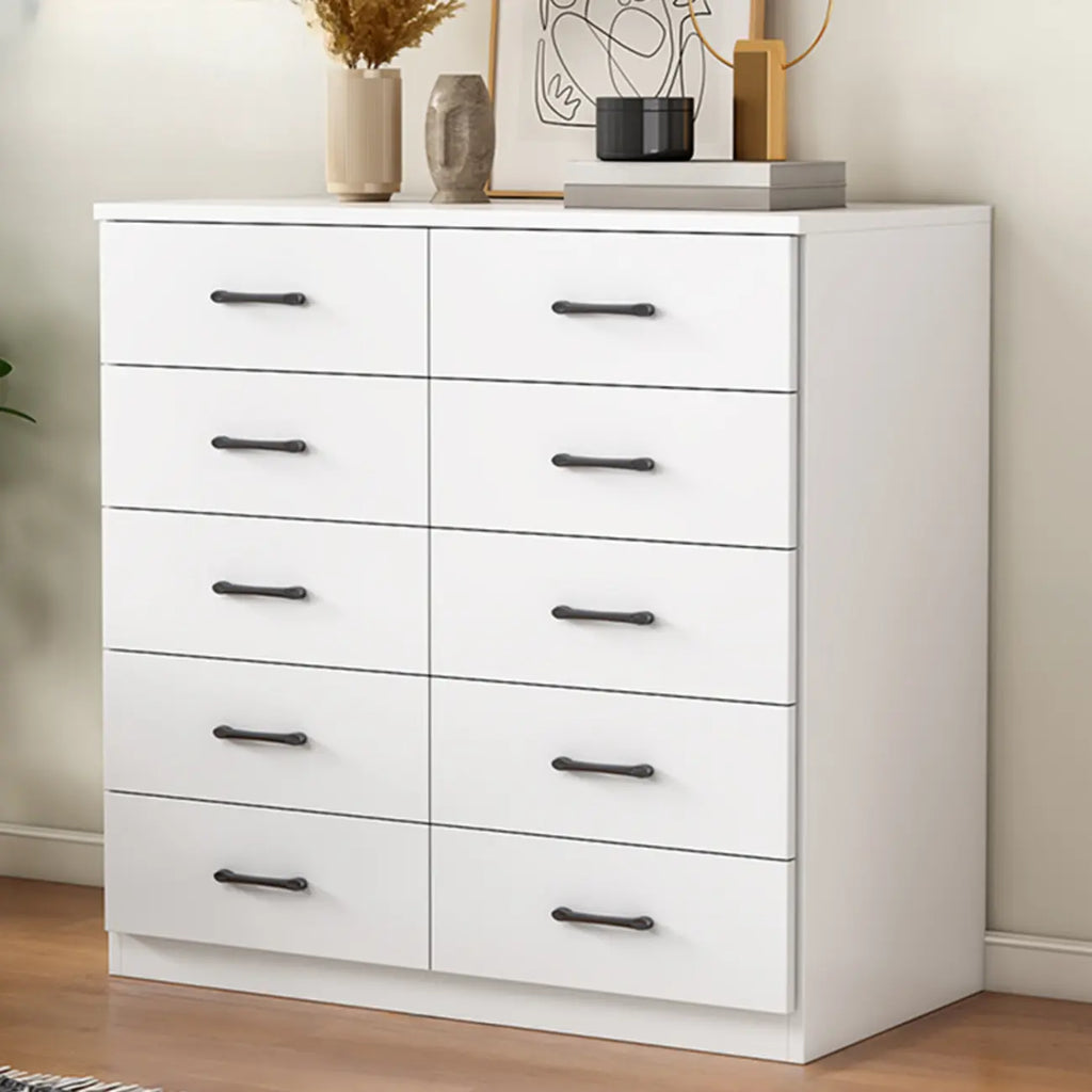 Armoire de rangement blanche minimaliste avec fermeture amortie et tiroirs