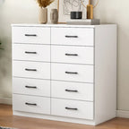Armoire de rangement blanche minimaliste avec fermeture amortie et tiroirs