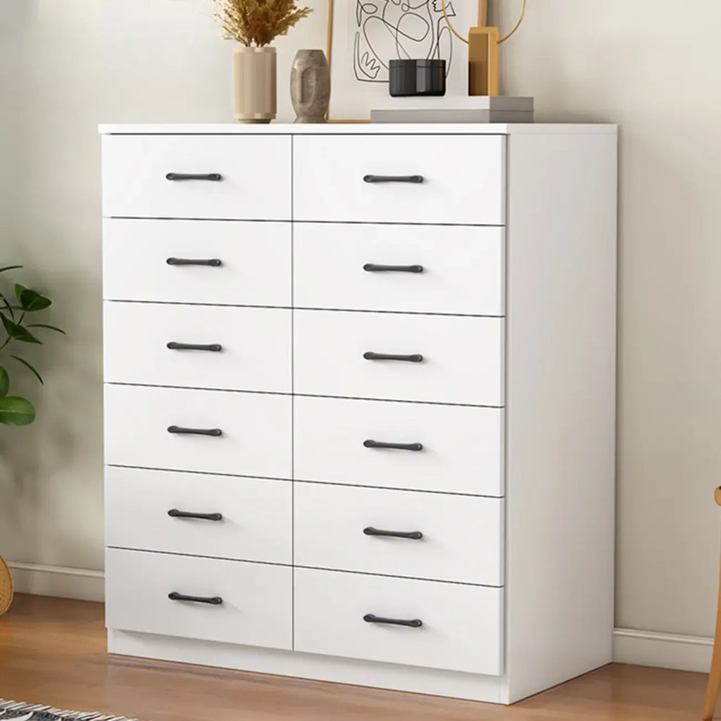 Armoire de rangement blanche minimaliste avec fermeture amortie et tiroirs