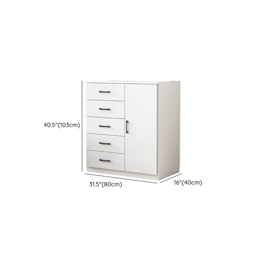 Armoire de rangement blanche minimaliste avec fermeture amortie et tiroirs